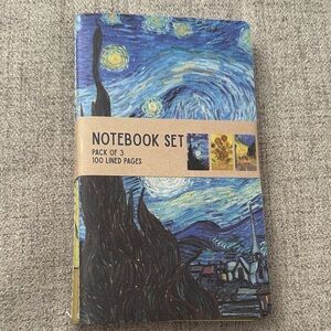 NEW! Set of 3 Vincent Van Gogh painting inspired notebooks